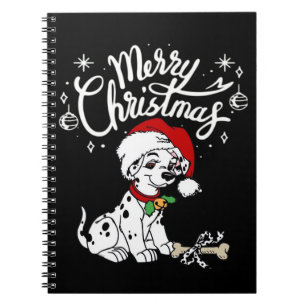 Dalmatian-Welpe mit Weihnachtsmannmütze Xmas Notizblock