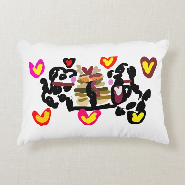 Dalmatians eating pancakes valentine's day dekokissen (Vorderseite)