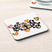 Dalmatians eating pancakes valentine's day getränkeuntersetzer (Linke Seite)