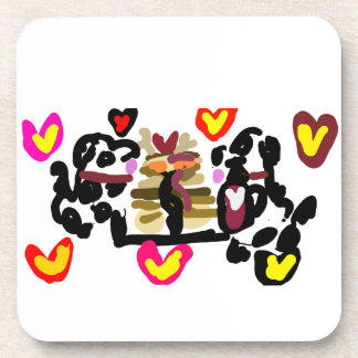 Dalmatians eating pancakes valentine's day getränkeuntersetzer