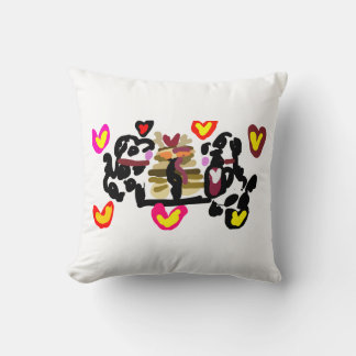 Dalmatians eating pancakes valentine's day kissen