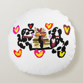 Dalmatians eating pancakes valentine's day rundes kissen