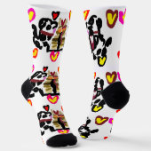 Dalmatians eating pancakes valentine's day socken (Gewinkelt)