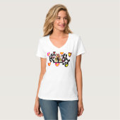 Dalmatians eating pancakes valentine's day T-Shirt (Vorderseite Vollansicht)