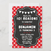 Dalmatians Invitation for Birthday Party Puppy Dog Einladung (Vorderseite)