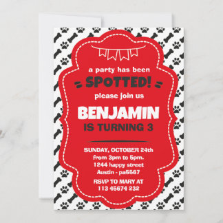 Dalmatians Invitation for Birthday Party Puppy Dog Einladung