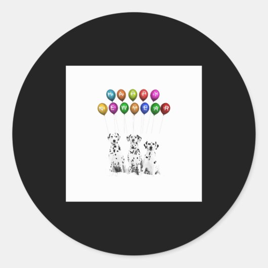 Dalmatians Wishing Happy New Year 2016 Runder Aufkleber (Vorderseite)