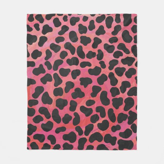 DalmatiDalmatian Schwarz und Rot Fleecedecke (Vorderseite)