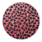 DalmatiDalmatian Schwarz und Rot Keramikknauf (Vorderseite)