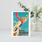 Dalmatien, Kroatien, Mädchen auf einer Yacht Postkarte (Stehend Vorderseite)