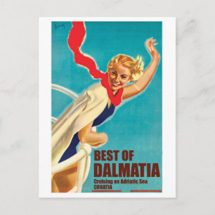 Dalmatien, Kroatien, Mädchen auf einer Yacht Postkarte