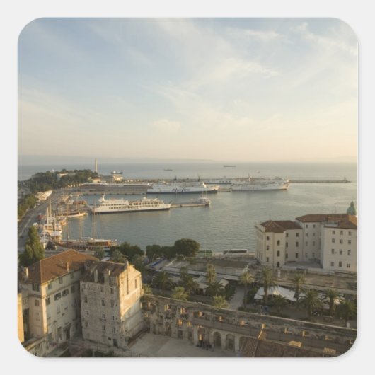 Dalmatien, Split. Sicht auf Riva Quadratischer Aufkleber (Vorderseite)