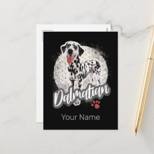 Dalmatier mit Paw Vintage Hund liebt Design Feiertagspostkarte