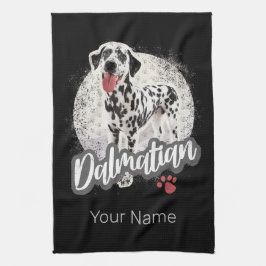 Dalmatier mit Paw Vintage Hund liebt Design Geschirrtuch