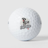 Dalmatier mit Paw Vintage Hund liebt Design Golfball (Vorderseite)