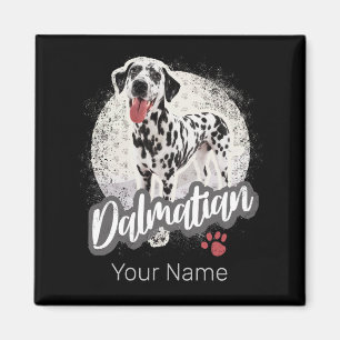Dalmatier mit Paw Vintage Hund liebt Design Magnet