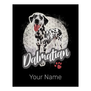 Dalmatier mit Paw Vintage Hund liebt Design Poster