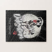 Dalmatier mit Paw Vintage Hund liebt Design Puzzle (Horizontal)