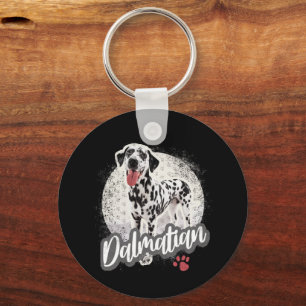 Dalmatier mit Paw Vintage Hund liebt Design Schlüsselanhänger