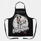 Dalmatier mit Paw Vintage Hund liebt Design Schürze (Vorderseite)