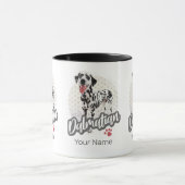 Dalmatier mit Paw Vintage Hund liebt Design Tasse (Zentrum)