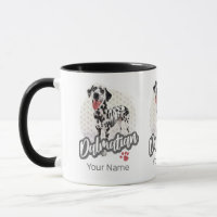 Dalmatier mit Paw Vintage Hund liebt Design