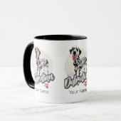 Dalmatier mit Paw Vintage Hund liebt Design Tasse (Vorderseite Links)