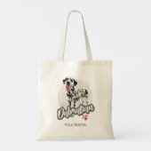 Dalmatier mit Paw Vintage Hund liebt Design Tragetasche (Rückseite)