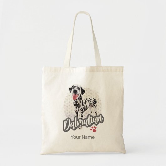 Dalmatier mit Paw Vintage Hund liebt Design Tragetasche (Vorne)
