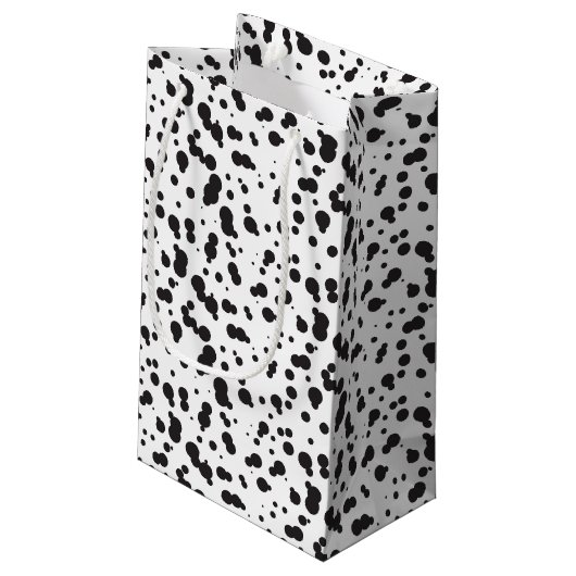 Dalmatine Punkt-Muster Kleine Geschenktüte (Rückseite Schrägansicht)