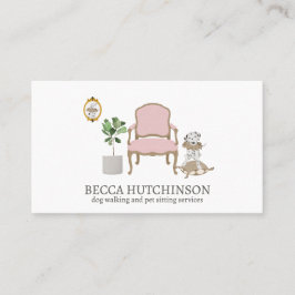 Dalmatinenhund Sitting Sitter Wasserfarbe Visitenkarte