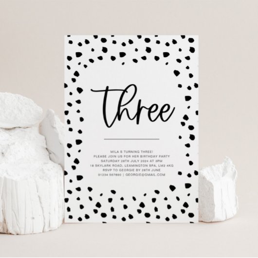 Dalmatiner 3. Geburtstagseinladung Einladung