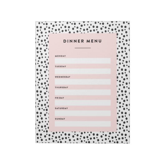 Dalmatiner | Abendmenü Notizblock (Rotiert)