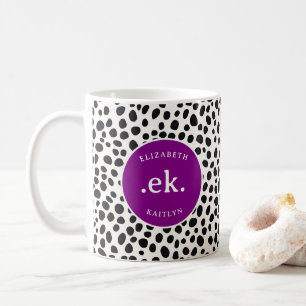 Dalmatiner Abstraktes Muster Lila Monogramm Kaffeetasse