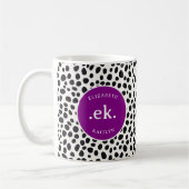 Dalmatiner Abstraktes Muster Lila Monogramm Kaffeetasse (Links)