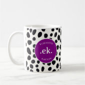 Dalmatiner Abstraktes Muster Lila Monogramm Kaffeetasse (Links)