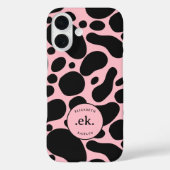 Dalmatiner Abstraktes Muster Rosa Monogramm Case-Mate iPhone Hülle (Rückseite)