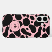 Dalmatiner Abstraktes Muster Rosa Monogramm Case-Mate iPhone Hülle (Rückseite (Horizontal))