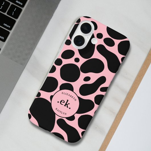 Dalmatiner Abstraktes Muster Rosa Monogramm Case-Mate iPhone Hülle