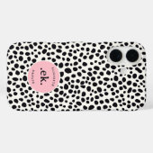 Dalmatiner Abstraktes Muster Rosa Monogramm Case-Mate iPhone Hülle (Rückseite (Horizontal))