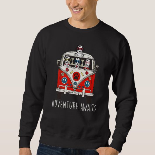 Dalmatiner Adventure Awaits Artwork Camper Sweatshirt (Vorderseite)