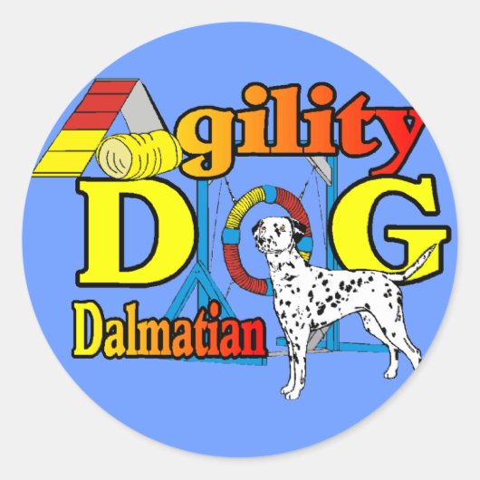 Dalmatiner Agility Geschenke Runder Aufkleber (Vorderseite)