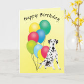 Dalmatiner-alles Gute zum Geburtstag Karte (Gelbe Blume)