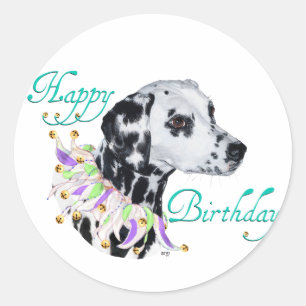 Dalmatiner Alles Gute zum Geburtstag Runder Aufkleber