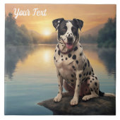 Dalmatiner am See Fliese (Vorderseite)