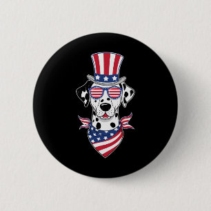 Dalmatiner American USA Flag Sungles 4. Juli Do Button