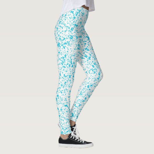 Dalmatiner-aquamarine gepunktete Leggings (Rechts)