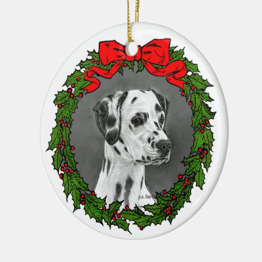 Dalmatiner Art von Glenda S. Harlan Keramik Ornament (Links)