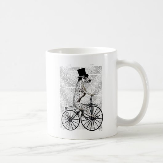 Dalmatiner auf dem Fahrrad Kaffeetasse (Rechts)