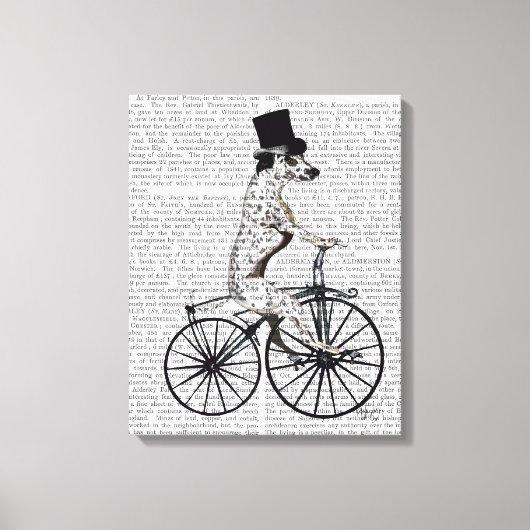 Dalmatiner auf dem Fahrrad Leinwanddruck (Vorderseite)